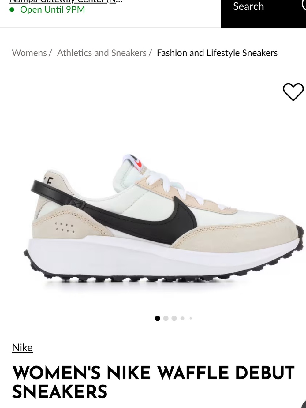 Nike Women's Sneakers in White, Beige & Black